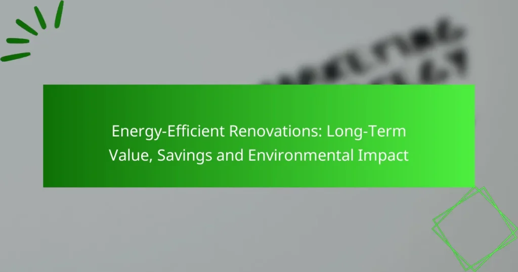 Energy-Efficient Renovations: Long-Term Value, Savings and Environmental Impact
