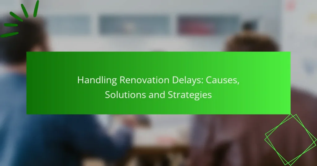 Handling Renovation Delays: Causes, Solutions and Strategies
