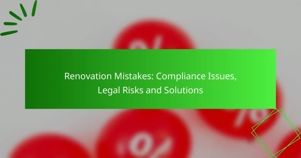 Renovation Mistakes: Compliance Issues, Legal Risks and Solutions